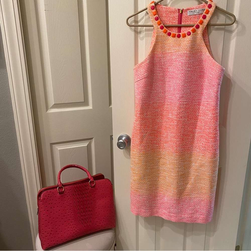 Trina Turk Vibrant Orange and Pink Dress